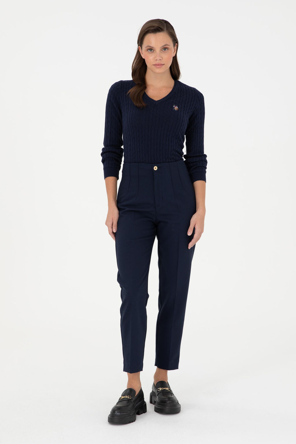 Женские темно-синие брюки из плотной ткани - U.s. polo assn фото 3