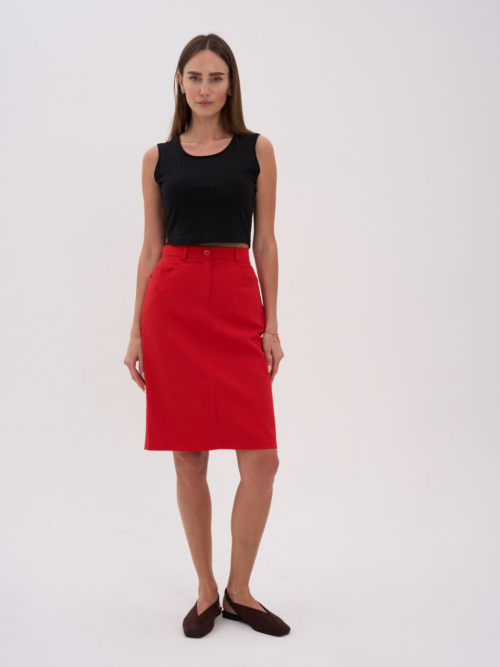 Джинсовая юбка из хлопка ТРиКА