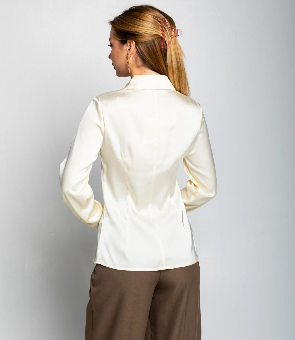 Блуза #ОКТ025022, кремовый