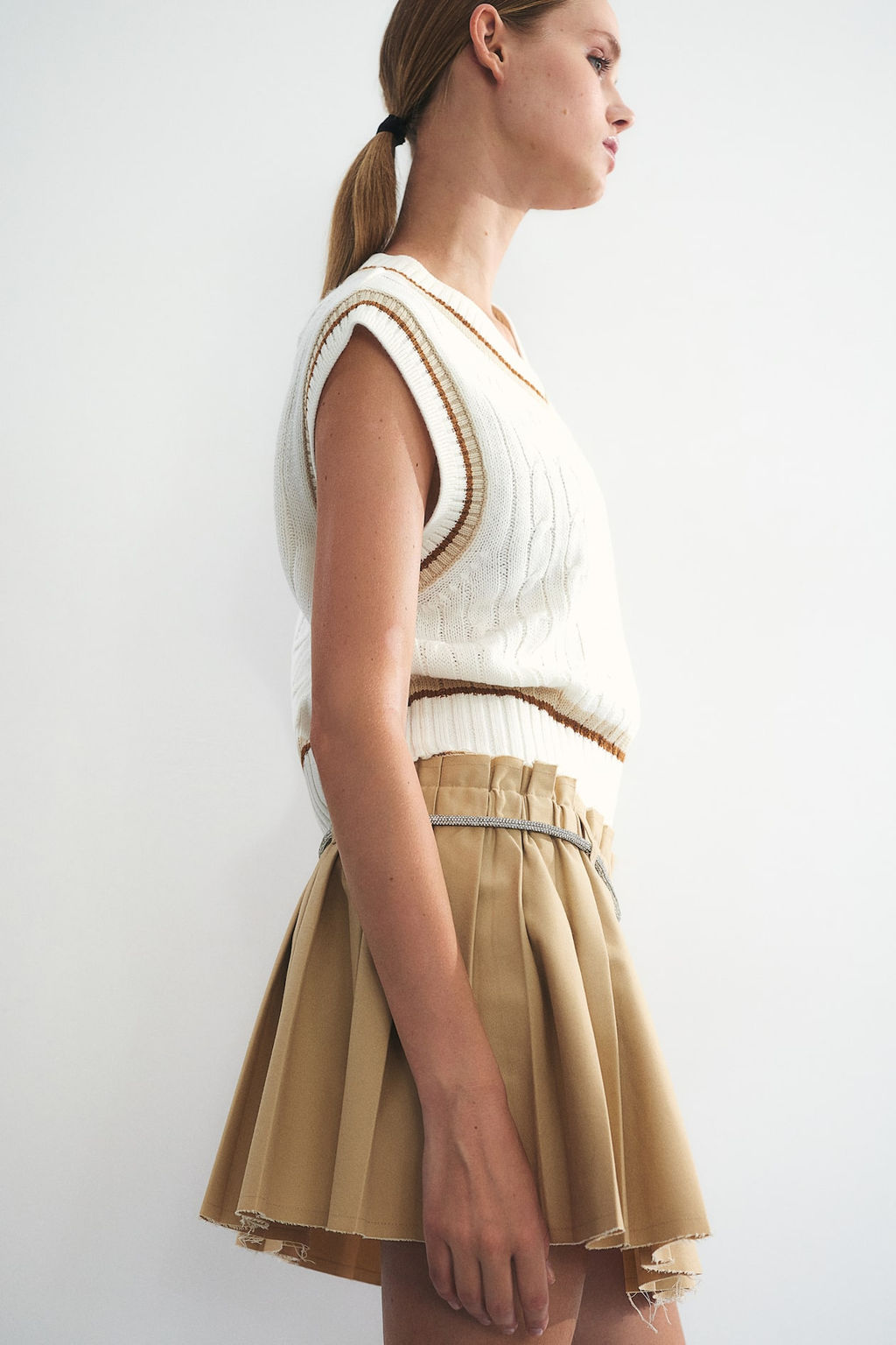 Sueter sin mangas en punto trenzado - H&m фото 4