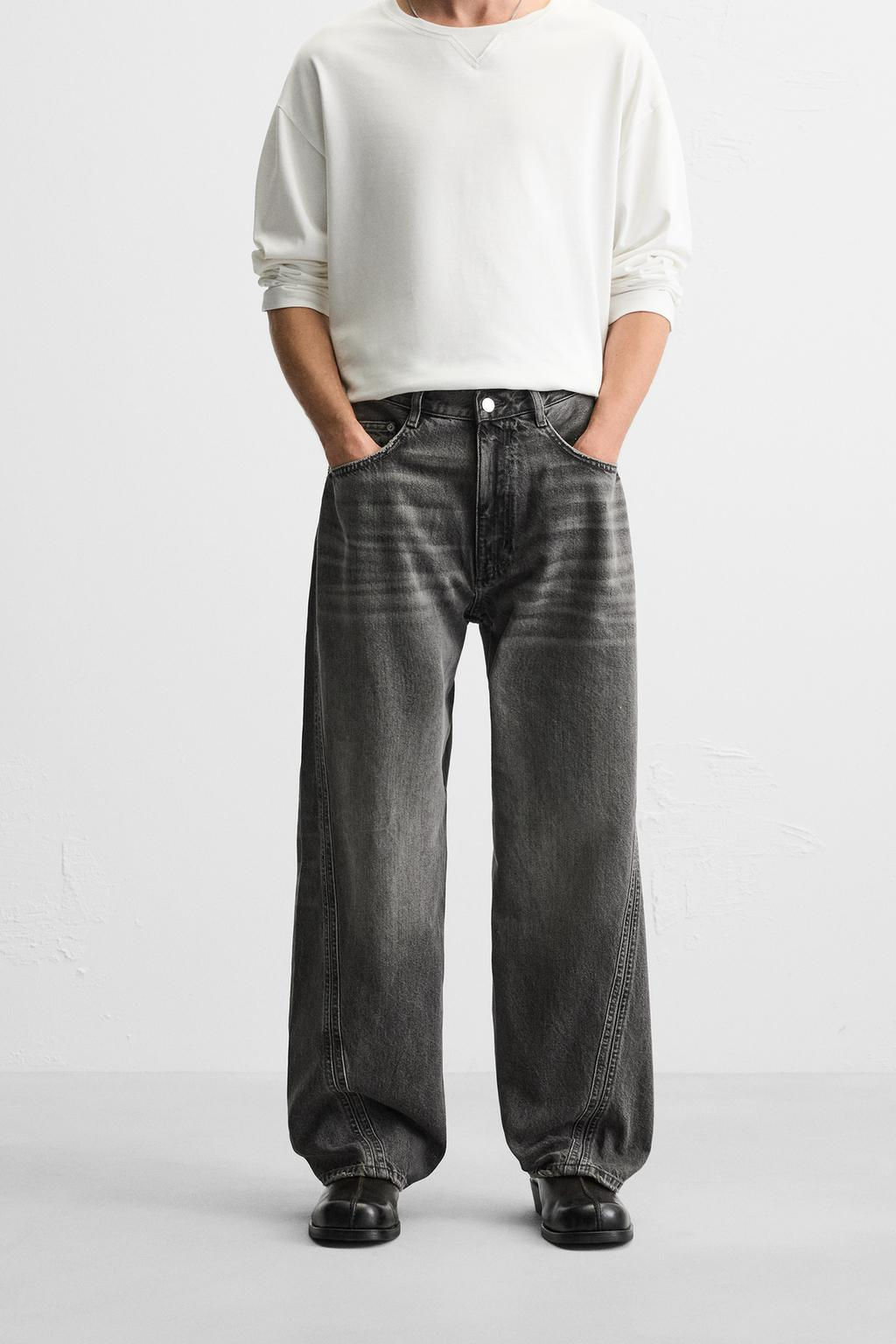 BAGGY JEANS WITH SEAM DETAIL - Zara фото 2