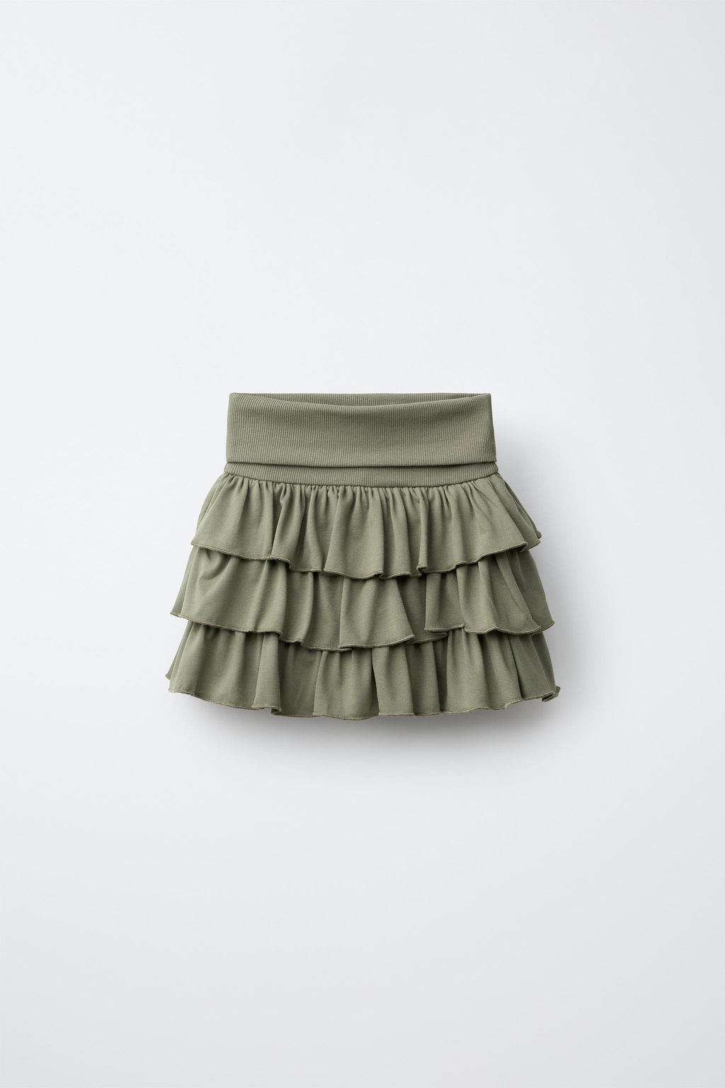FALDA BERMUDA VOLANTES CINTURA VUELTA / Khaki - Zara фото 6