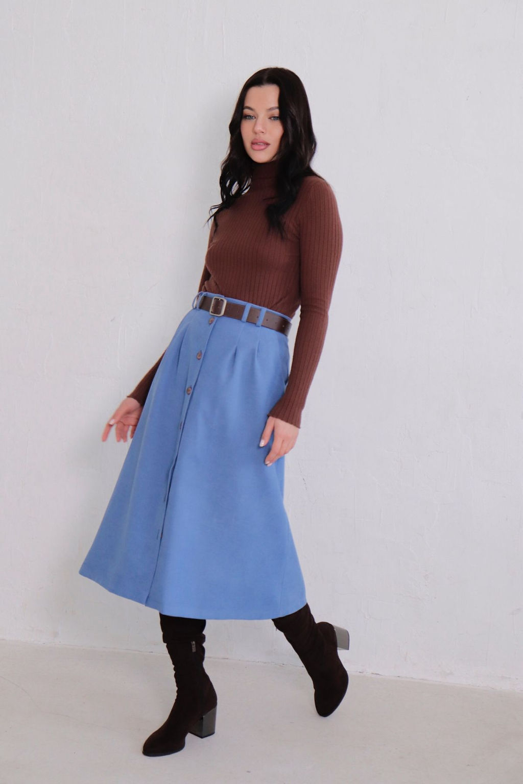 Юбка на пуговицах длины миди - Martichelli фото 58