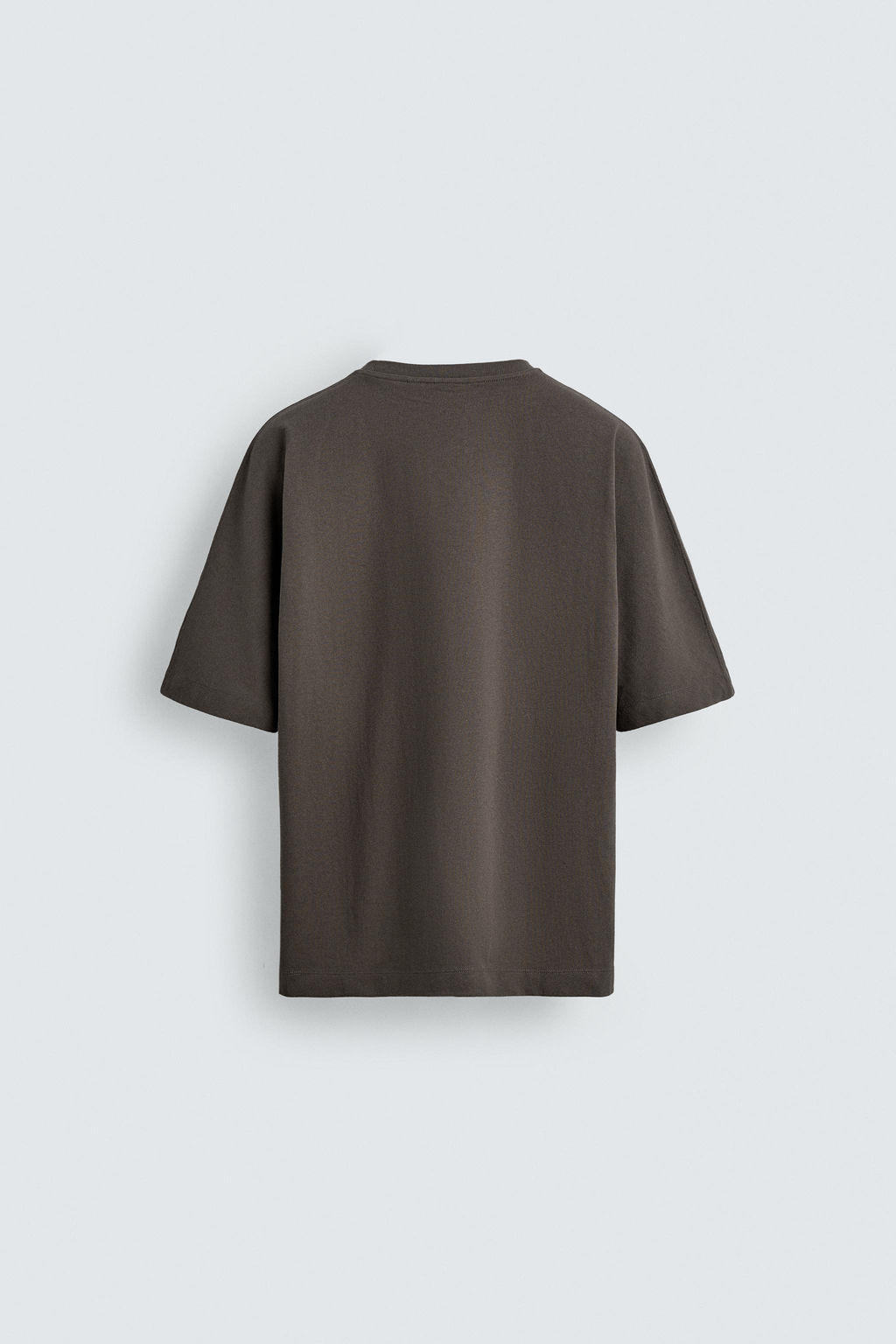CAMISETA REGULAR FIT LAVADA / Gris topo - Zara фото 8