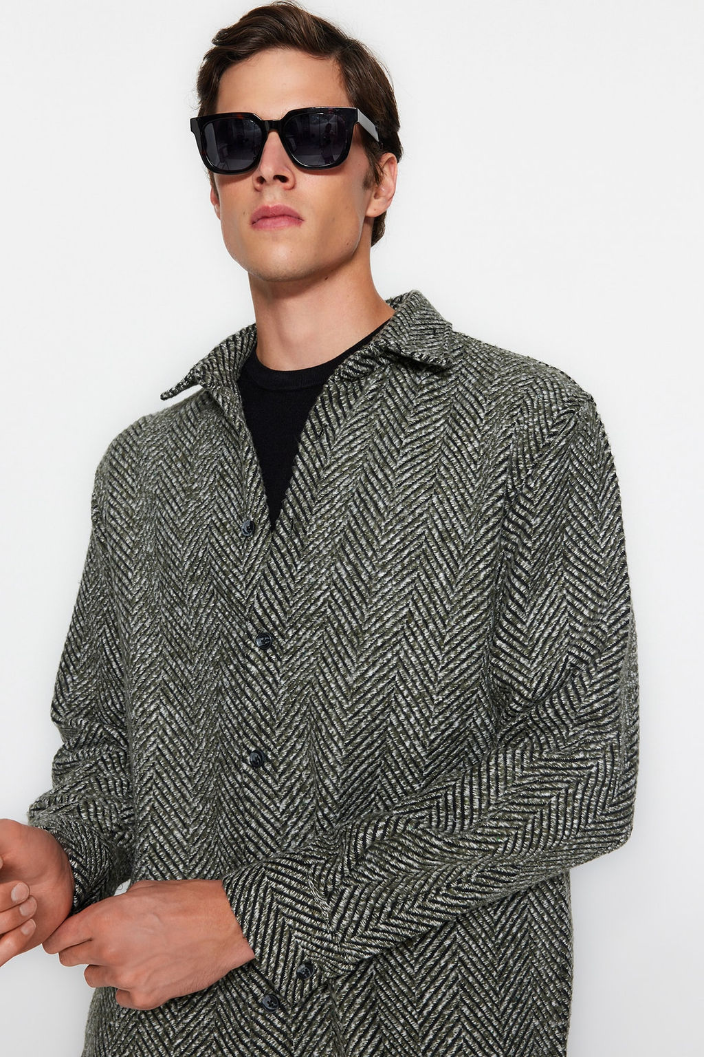 Haki Unisex Relaxed Fit Bal?ks?rt? Desenli K?sl?k Gomlek TMNAW24GO00054 - Trendyolmilla фото 4