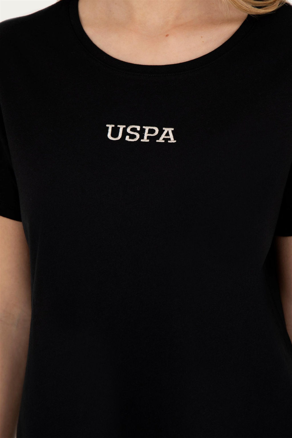 Женская черная футболка с круглым вырезом - U.s. polo assn фото 7