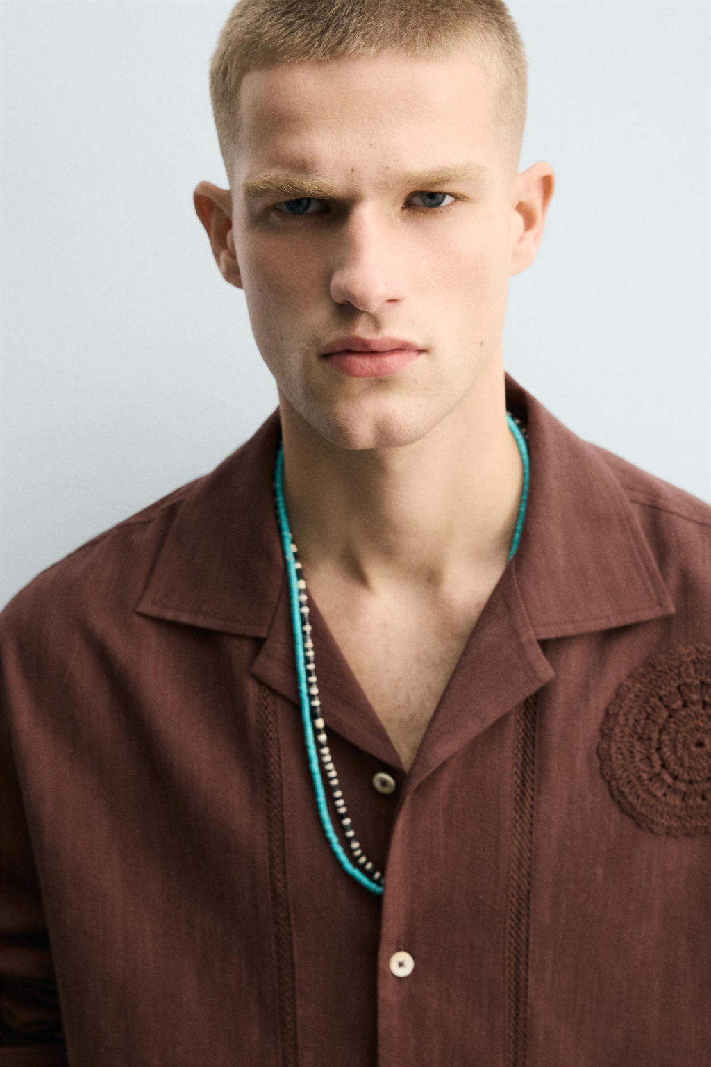 CAMISA CROCHET GEOM?TRICO / Granate - Zara фото 6