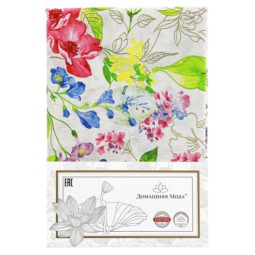 Скатерть-дорожка на стол 145х50см Летний сад, рогожка (хлопок 100%) 171г/м2, упаковка классическая, пакет ПВХ 28х41см, Домашняя мода (Россия)  фото 6