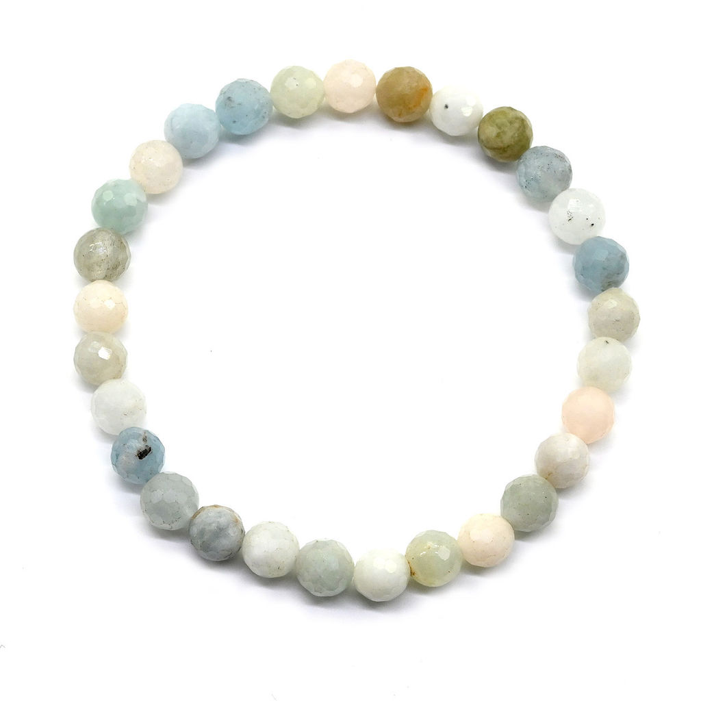 Браслет из берилла шарик граненый 6мм, 17см