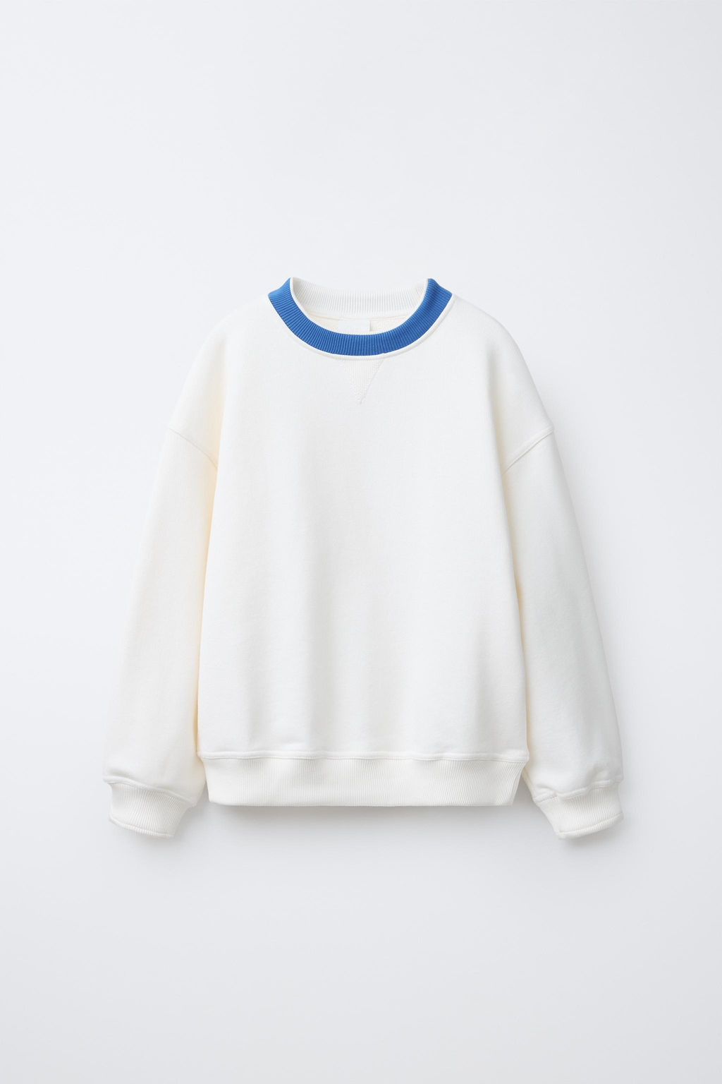 SWEATSHIRT WITH CONTRAST RIB NECK - Zara фото 7