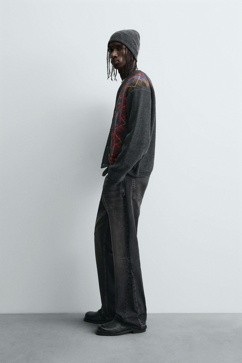 DIAMOND JACQUARD CARDIGAN - Zara фото 4