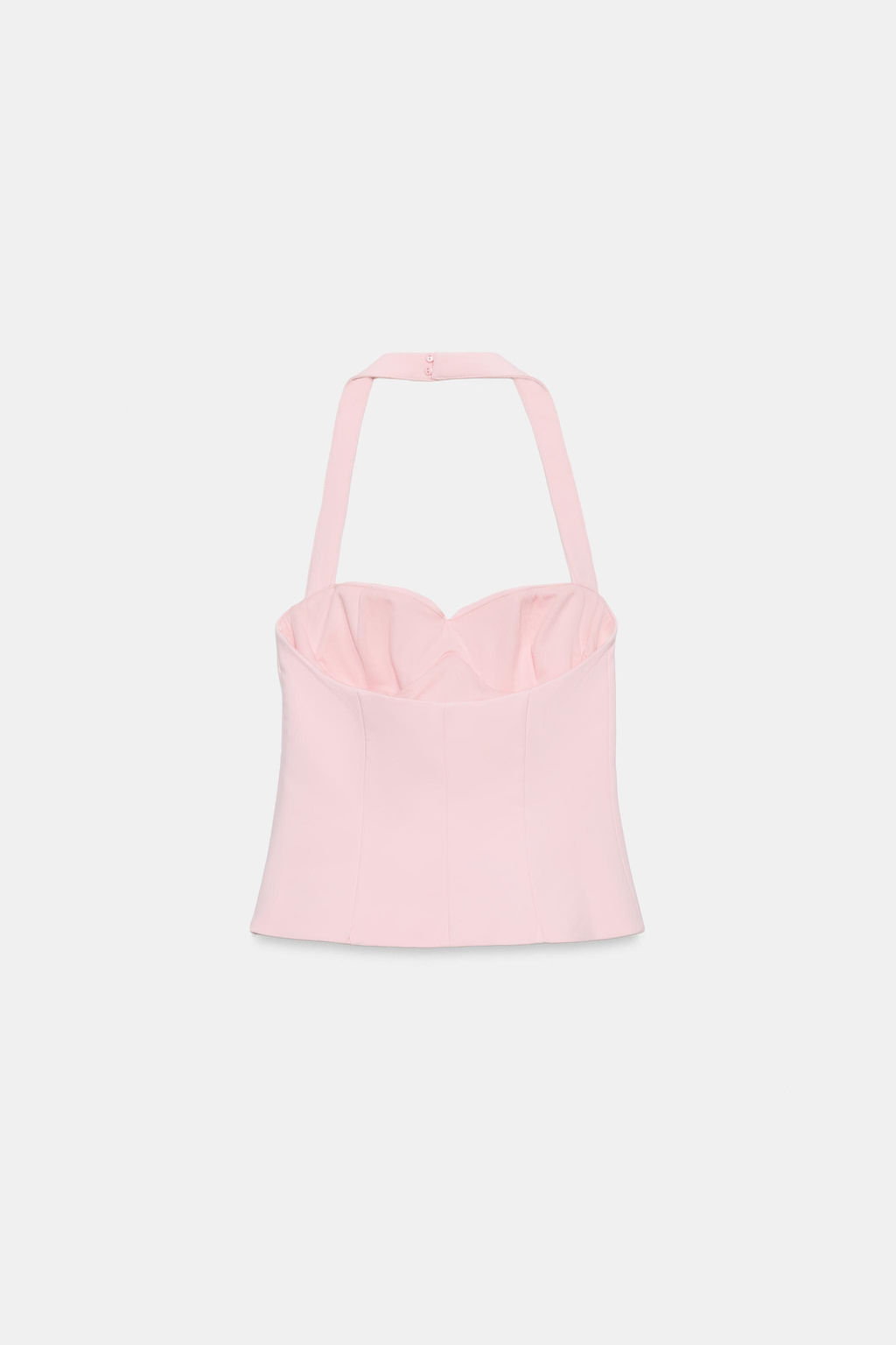 TOP HALTER ESCOTE REDONDO LUNARES / Rosa claro - Zara фото 8