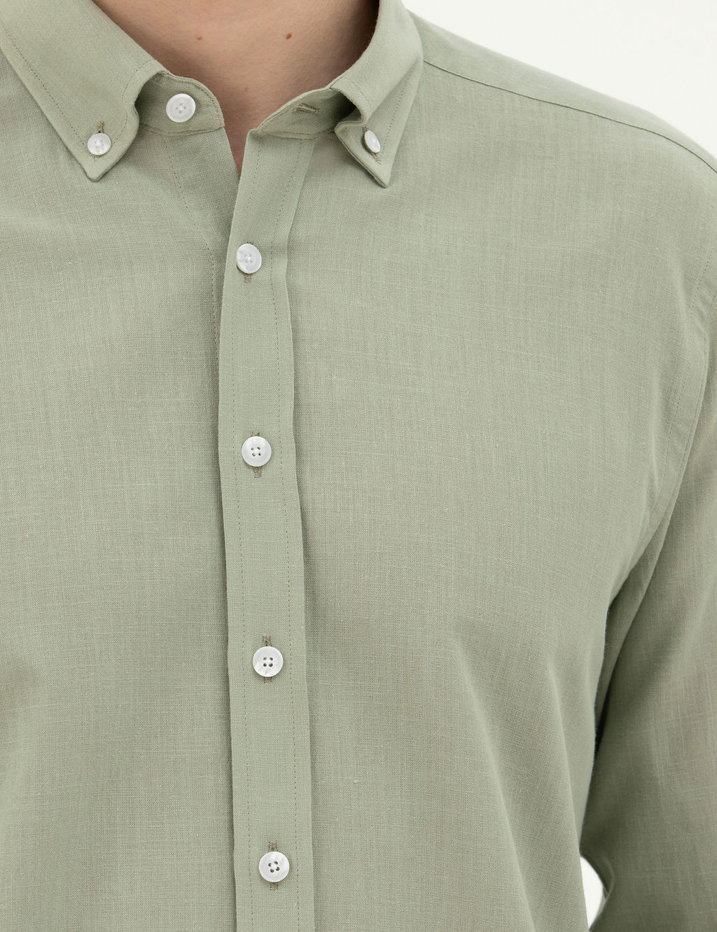 Ye_il Slim Fit Uzun Kollu G_mlek