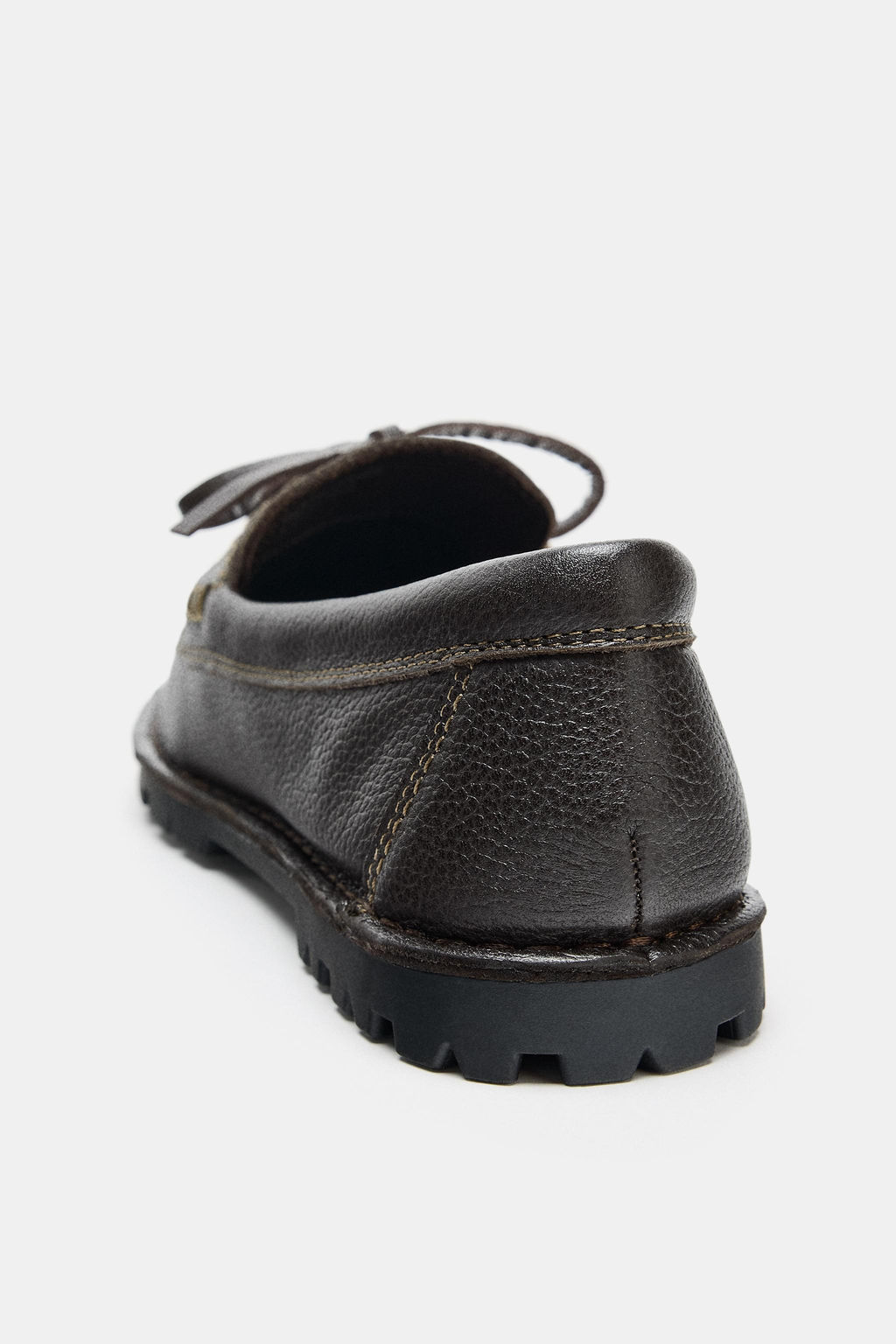 LEATHER DECK SHOES WITH CLEATED SOLE - Zara фото 7