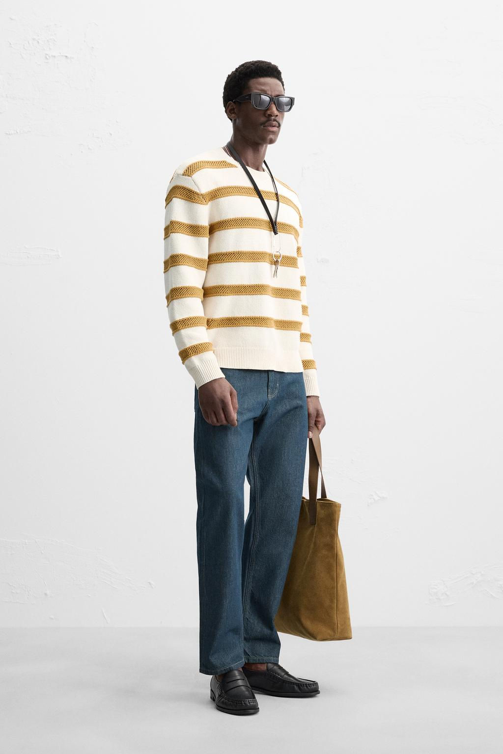 OPEN KNIT TEXTURED STRIPE JUMPER - Zara фото 4