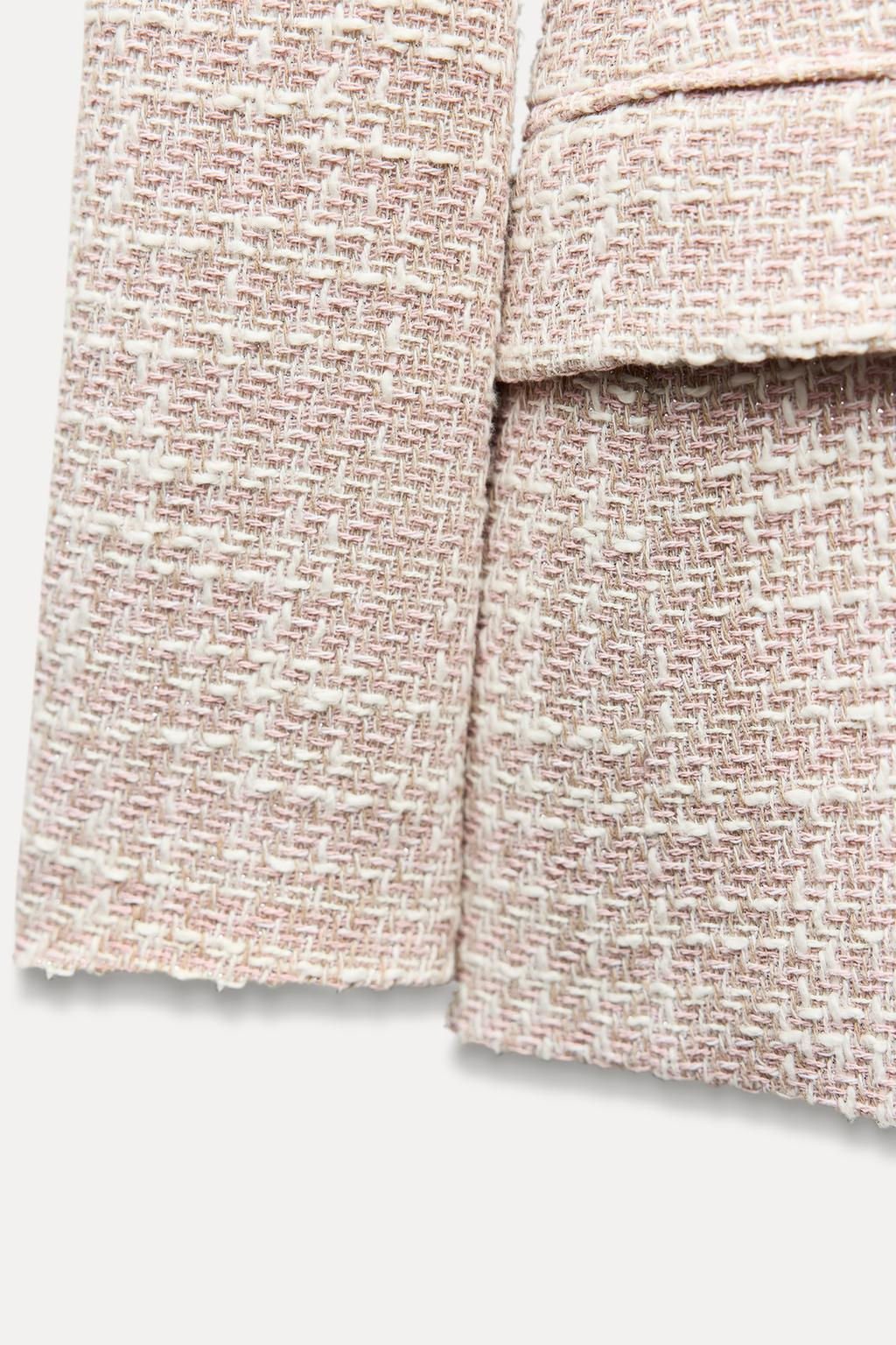 TEXTURED DOUBLE-BREASTED BLAZER - Zara фото 5