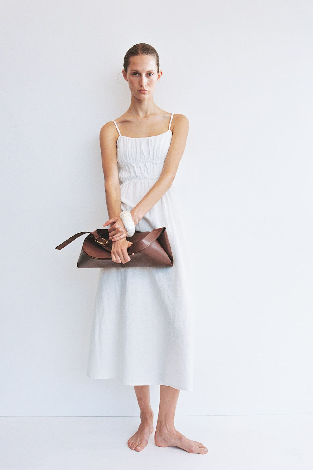 Vestido de tirantes con cuerpo fruncido - H&m фото 2