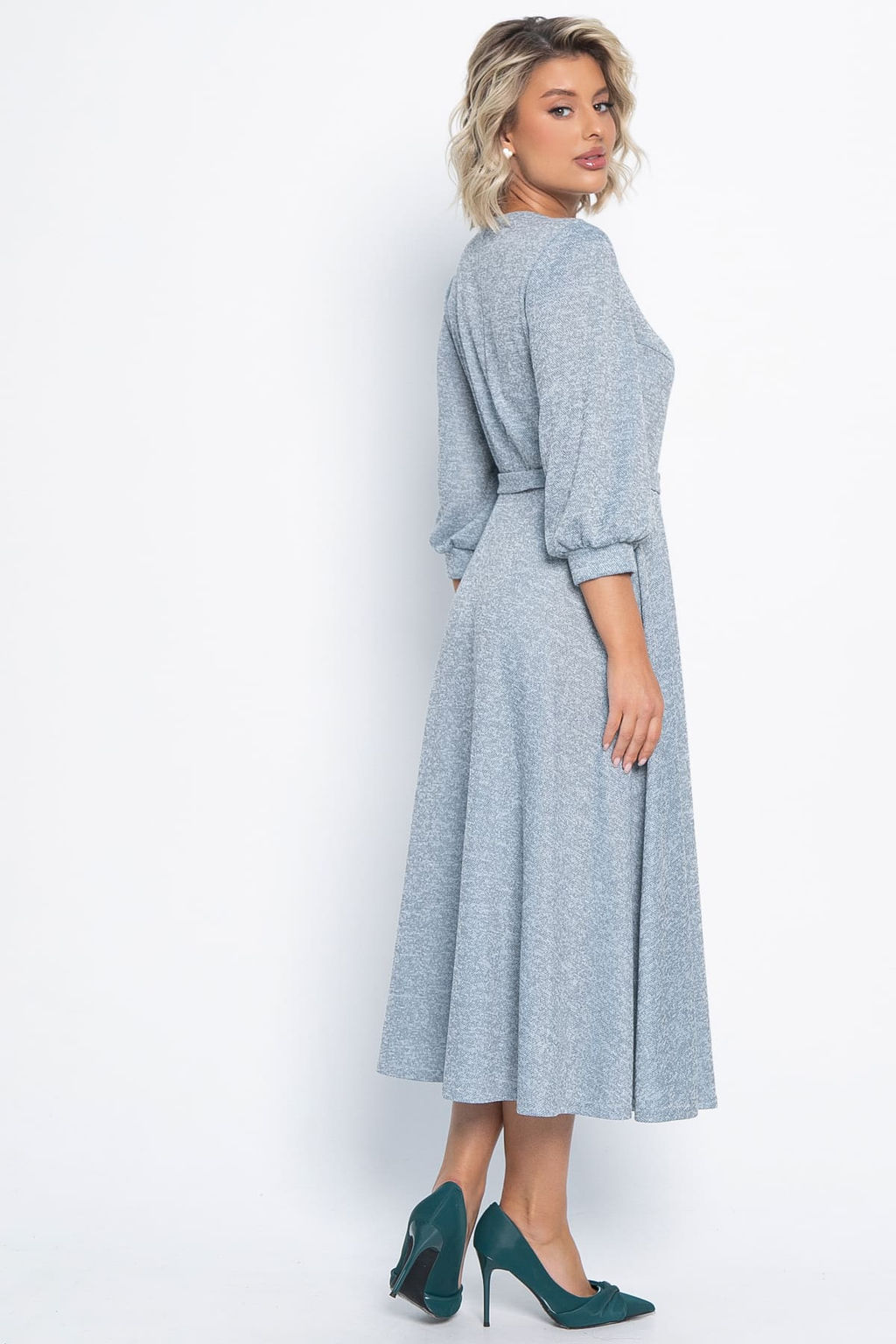 Платье трикотажное Ирина НЬЮ (голубой меланж) П15027-9М