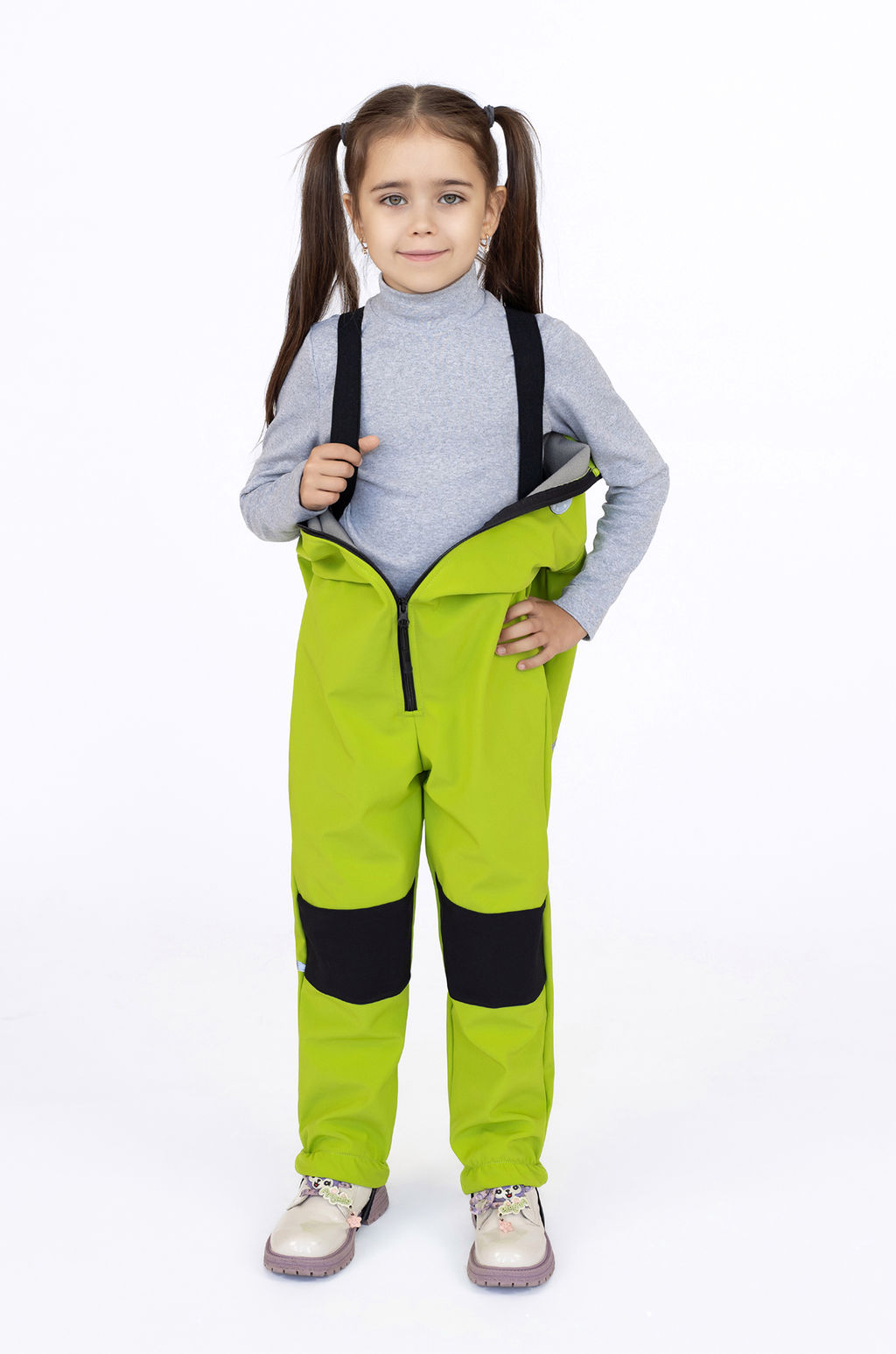 Комбинезон демисезонный из софтшелла зеленый - Arctic kids фото 17