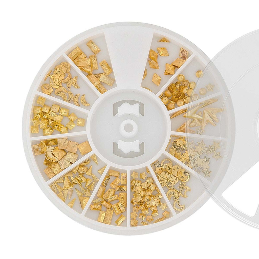 Nail Art Набор металлического декора для ногтей №16, золотистый  фото 2