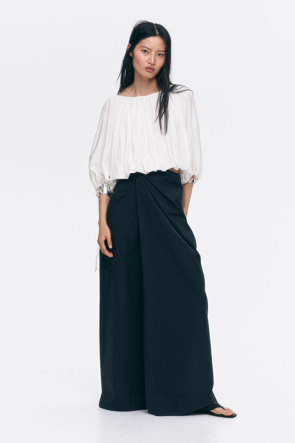 Blusa oversize con lazadas - H&m фото 4