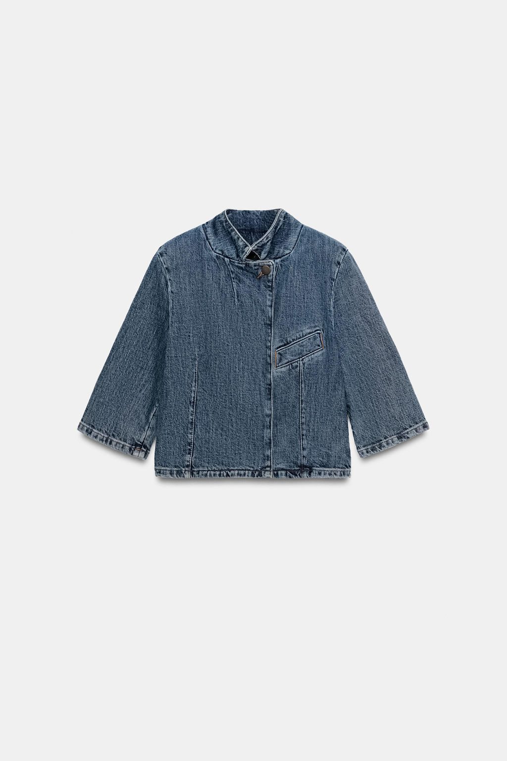 BLAZER DENIM CROPPED ZW COLLECTION / Azul - Zara фото 8