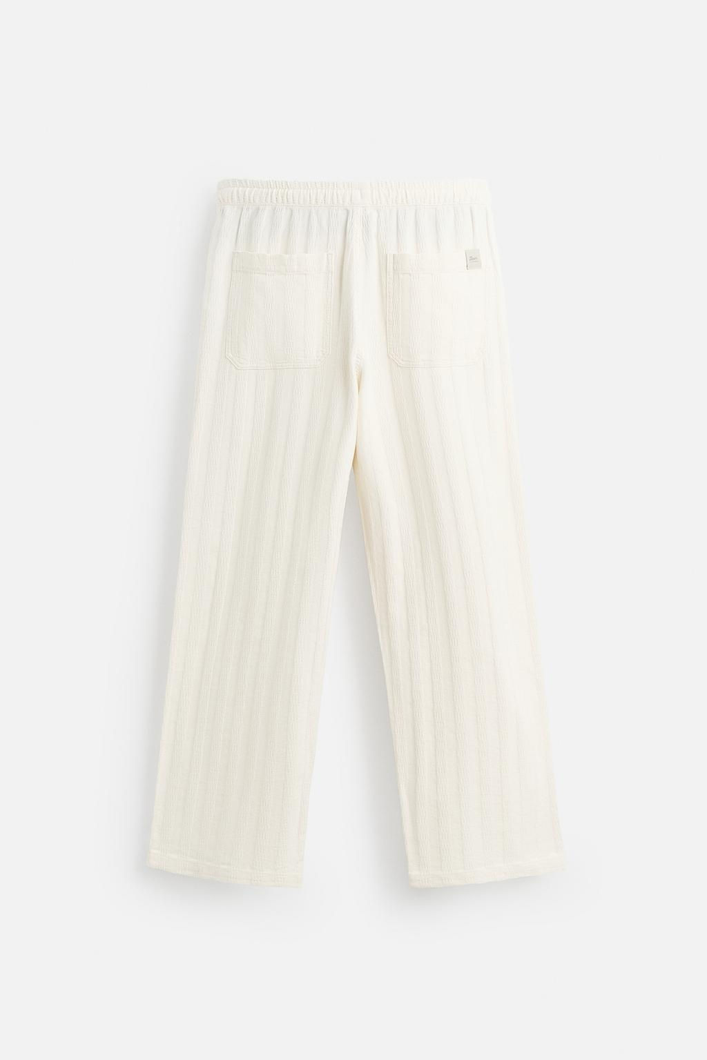 RELAXED FIT JACQUARD TROUSERS - Zara фото 8