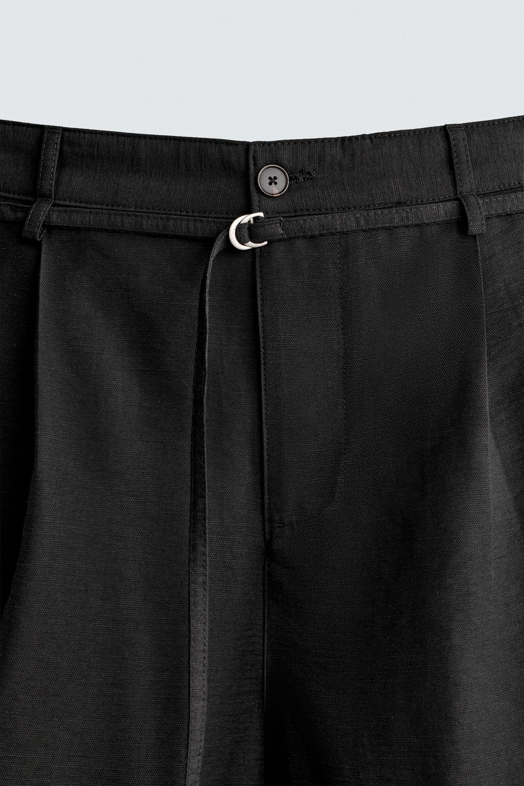 BERMUDA RELAXED FIT PLIEGUES CINTUR?N / Verde gris - Zara фото 9