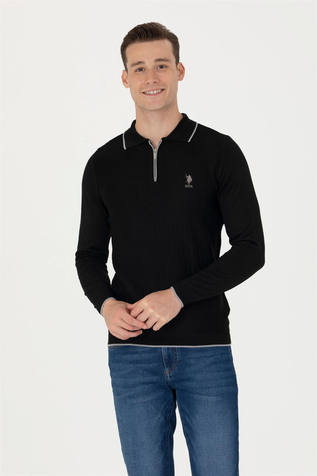 U. S. Polo Assn Мужской черный свитер - U.s. polo assn фото 8
