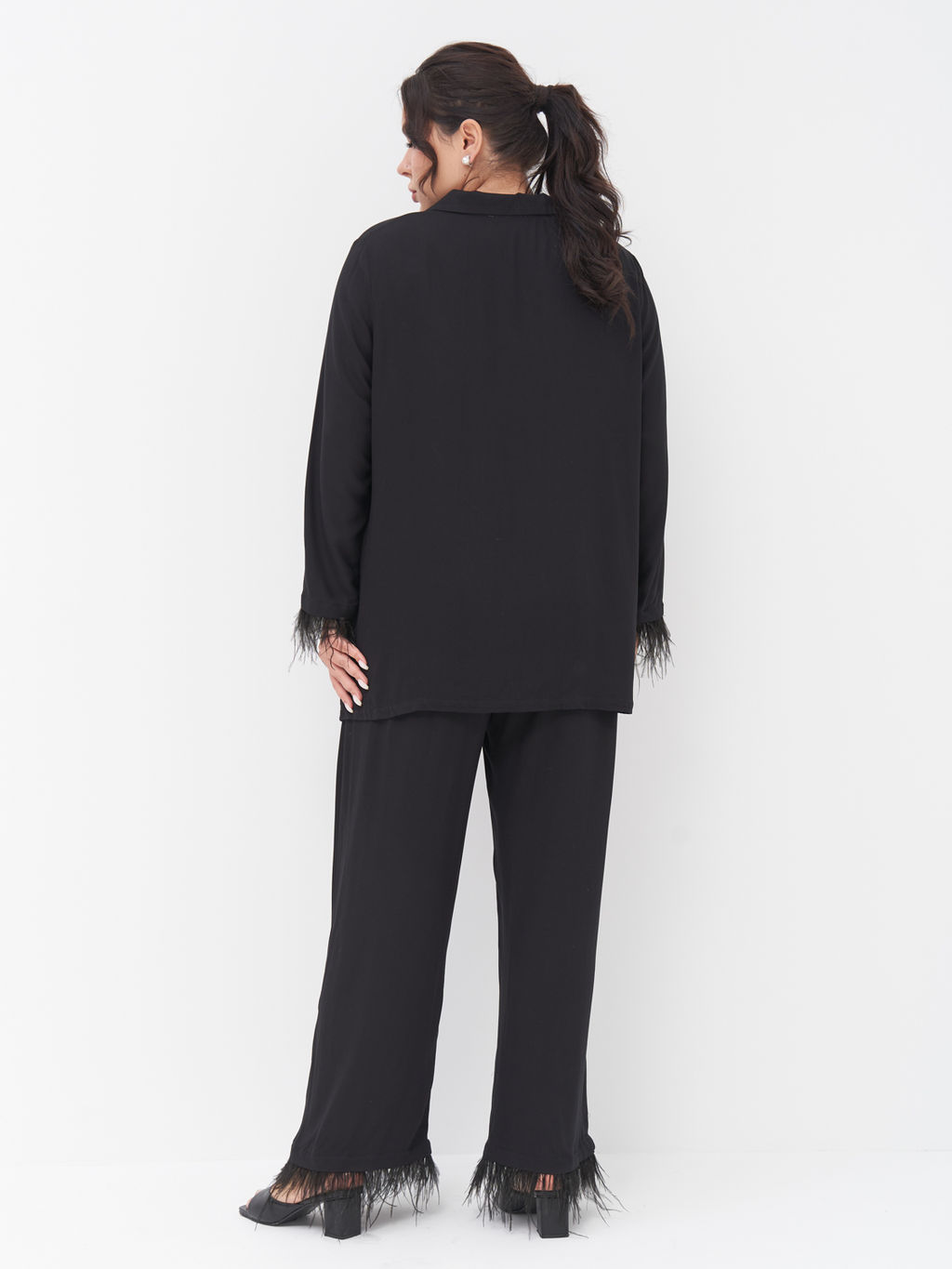 Костюм в пижамном стиле KO34705BLK01