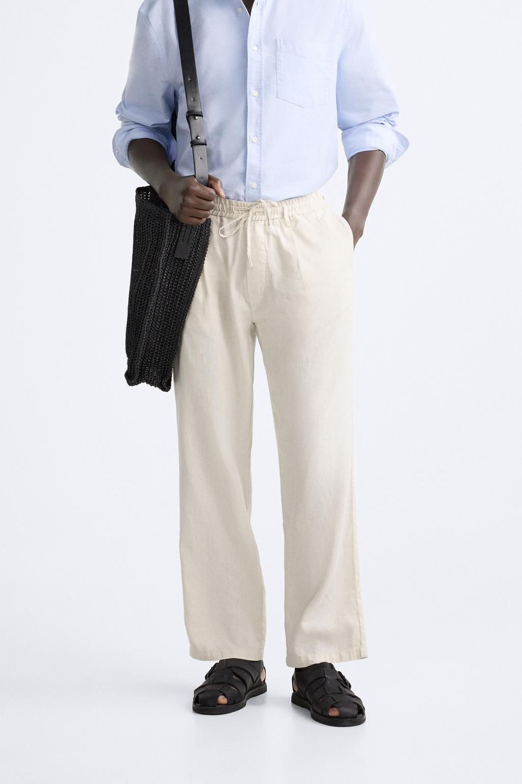 PLEATED COTTON - LINEN TROUSERS - Zara фото 2