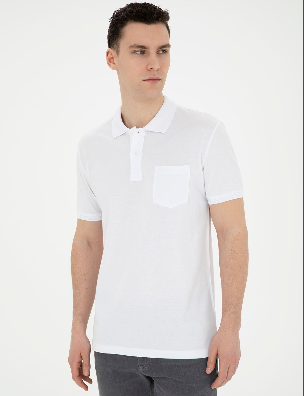 Beyaz Regular Fit Basic Ti__rt - Pierre cardin фото 10