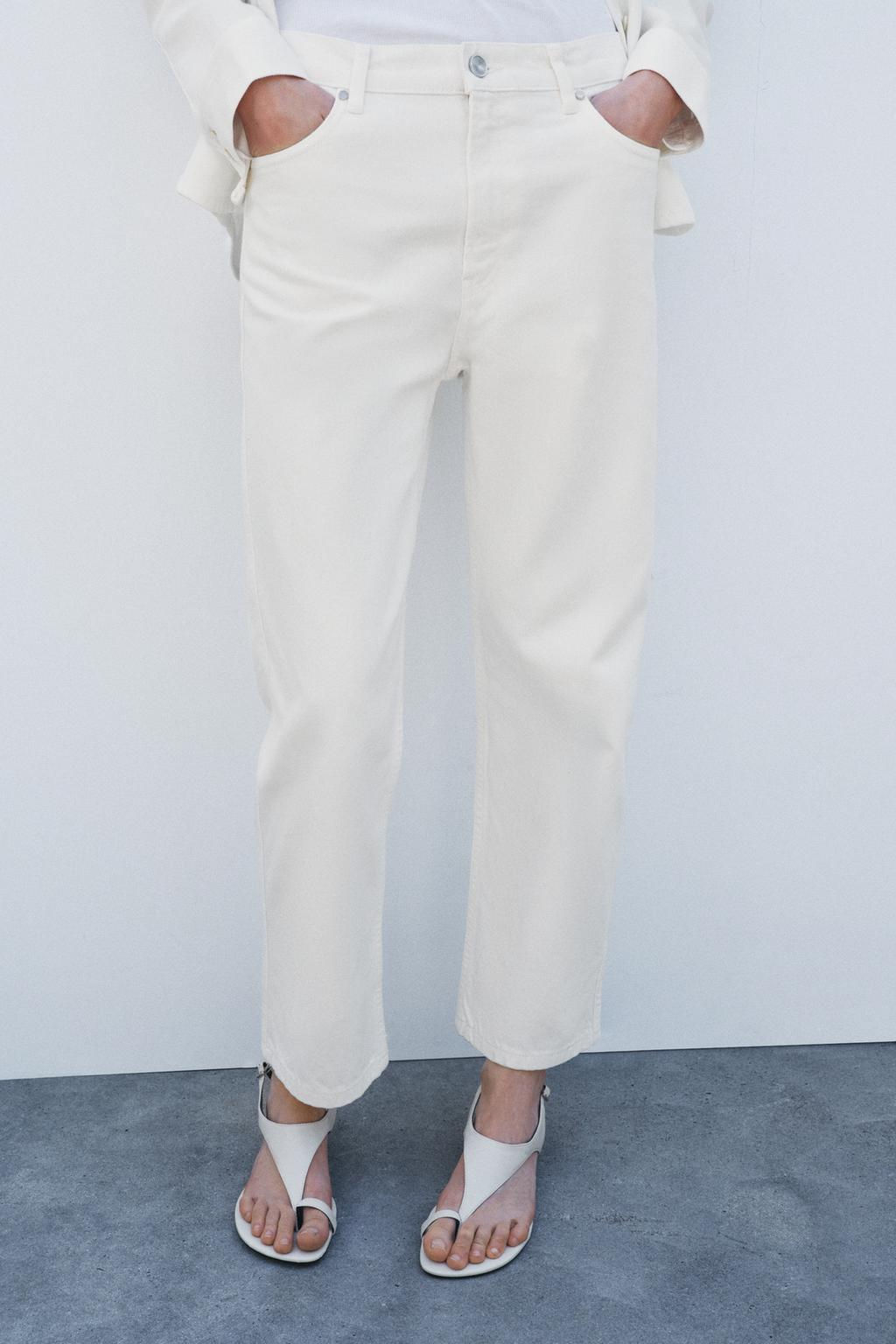 ZW COLLECTION CROPPED STRAIGHT HIGH-WAIST JEANS - Zara фото 2