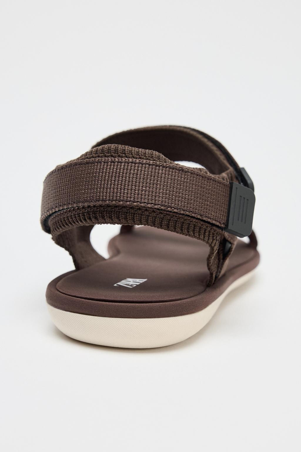 STRAPPY HOOK-AND-LOOP SANDALS - Zara фото 4