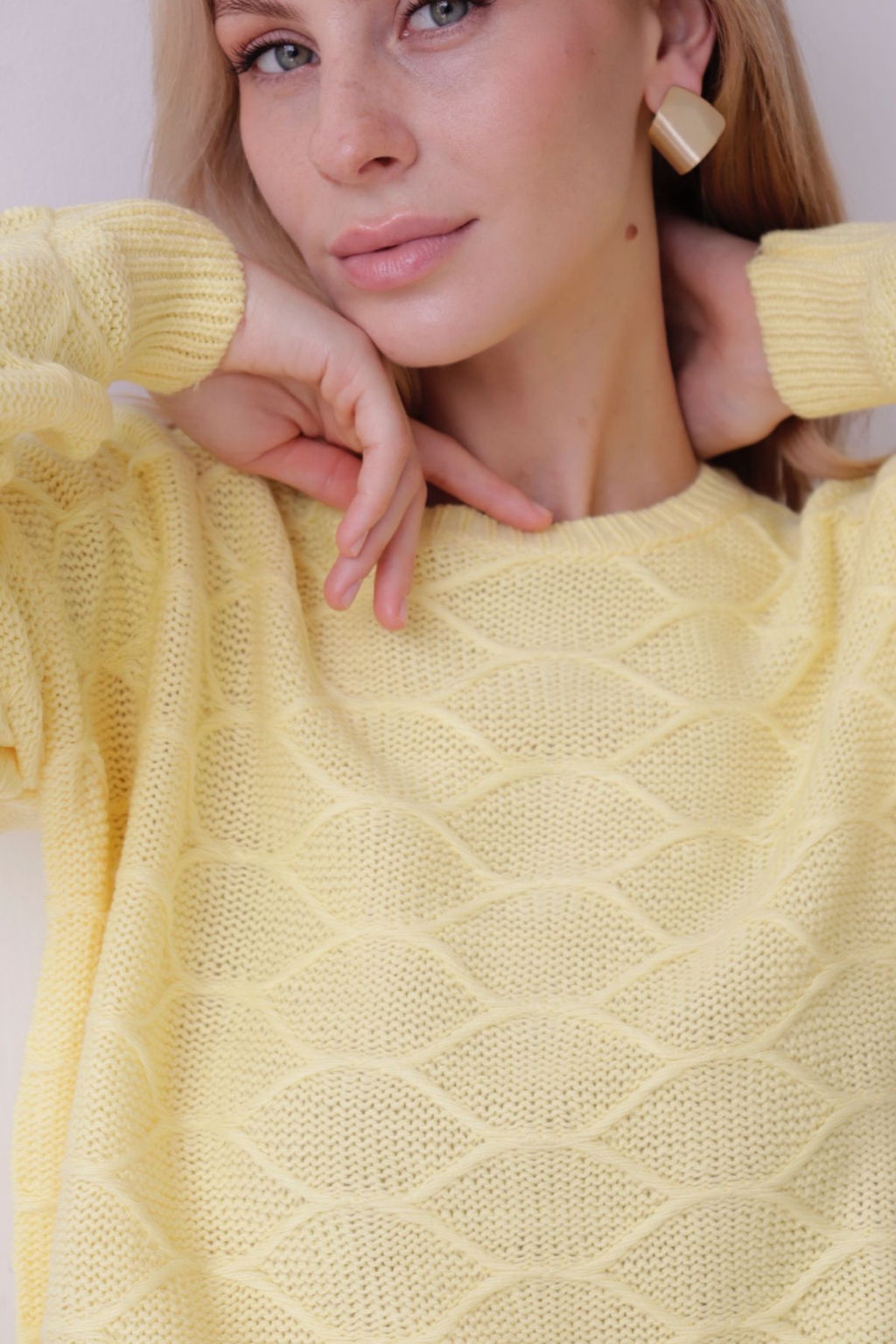 Джемпер удлиненный лимонный с шерстью альпака - Martichelli фото 12