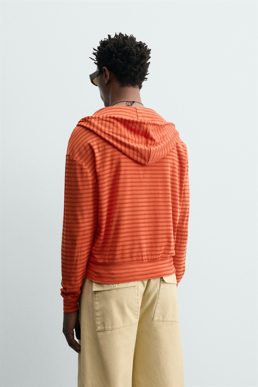 SUDADERA CAPUCHA RAYAS / Naranja - Zara фото 3