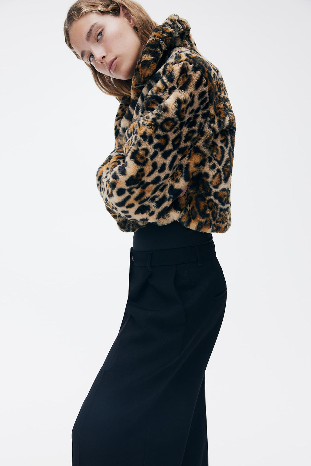 Cropped fluffy jacket - H&m фото 4