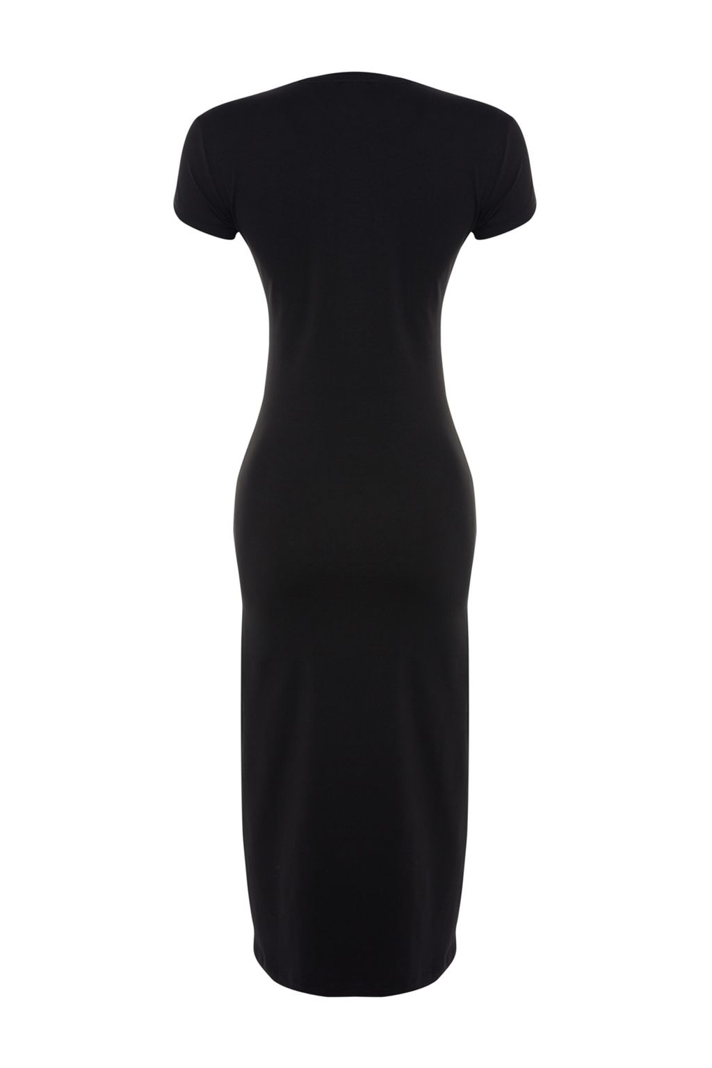 TRENDYOLMILLA lacivert Fitted/Vucuda Oturan Buzgu ve Y?rtmacl? Midi Pamuklu Esnek Orme Elbise TWOSS23EL00777  фото 8