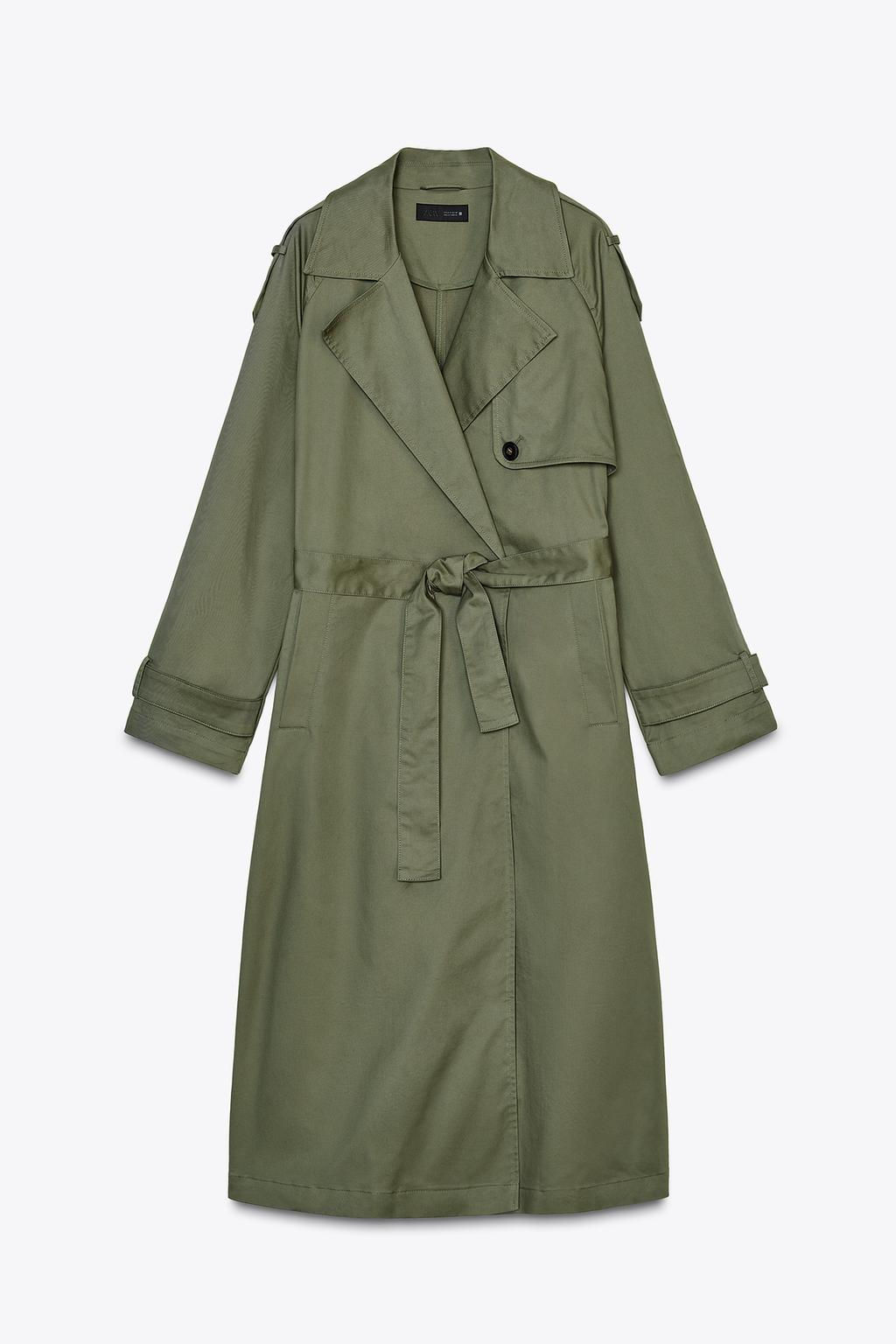 LONG DOUBLE-BREASTED TRENCH COAT WITH BELT - Zara фото 11