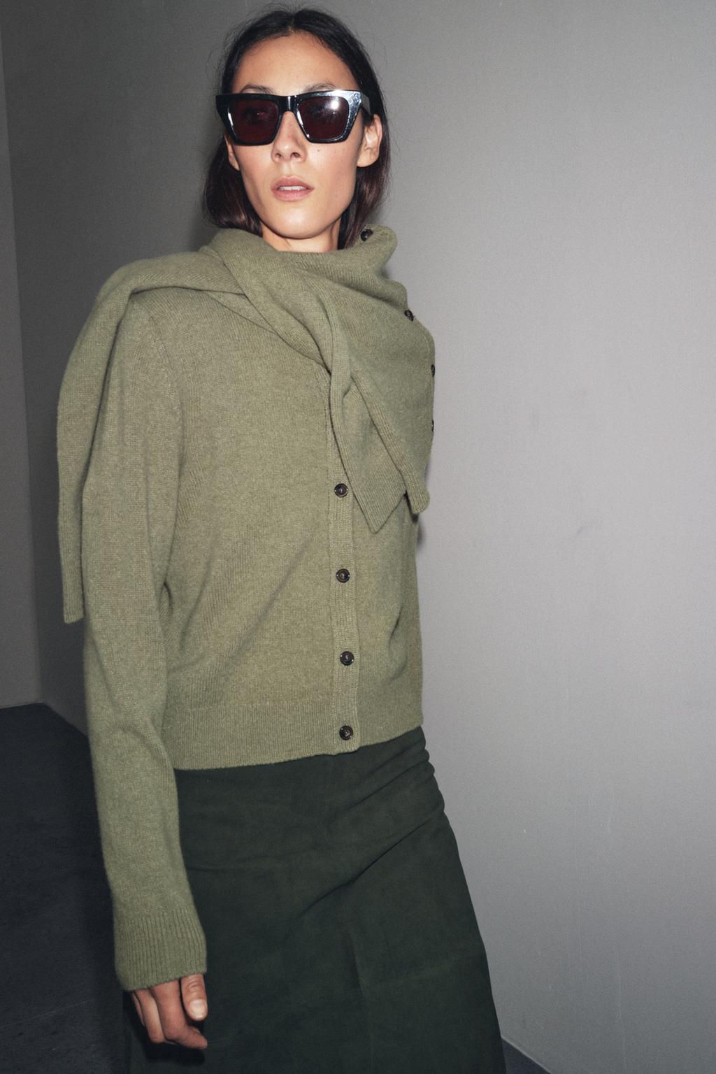 CASHMERE AND WOOL BASIC CARDIGAN - Zara фото 12