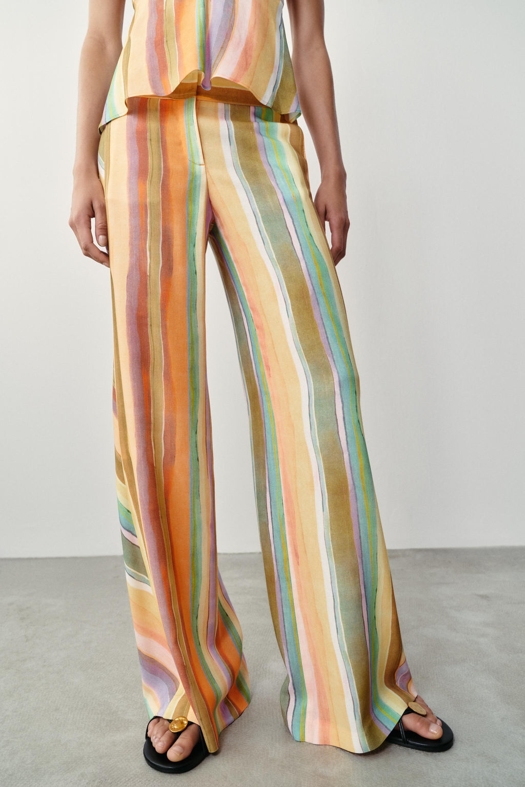 PANTAL?N ANCHO RAYAS / Multicolor - Zara фото 2