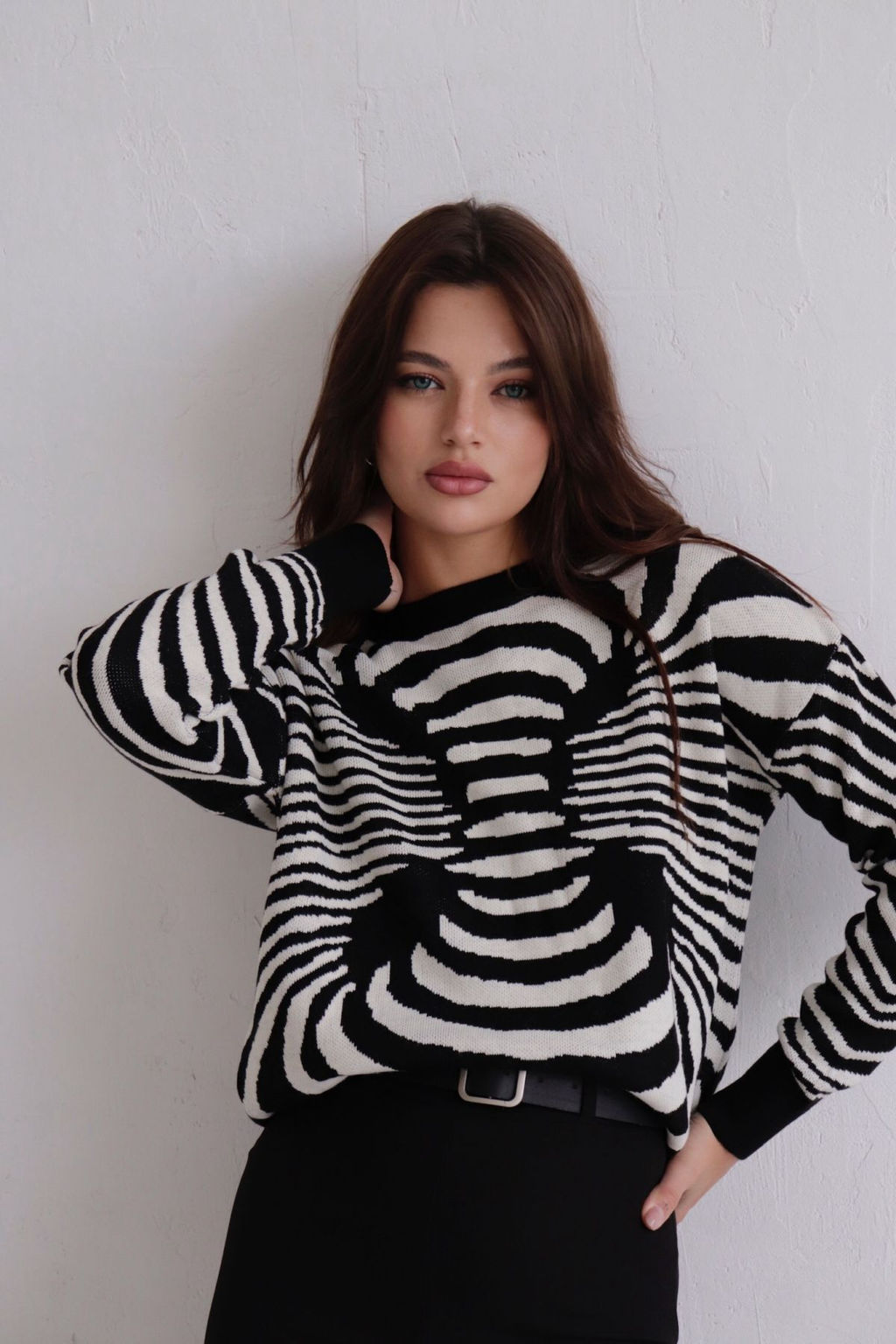 10446 Джемпер чёрно-белый - Martichelli фото 21