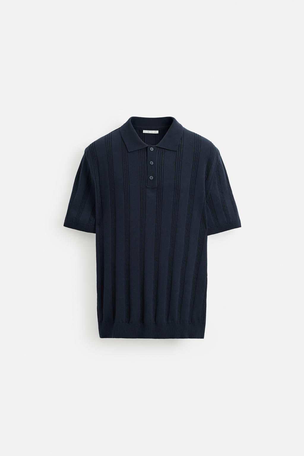 RIBBED KNIT POLO SHIRT - Zara фото 8