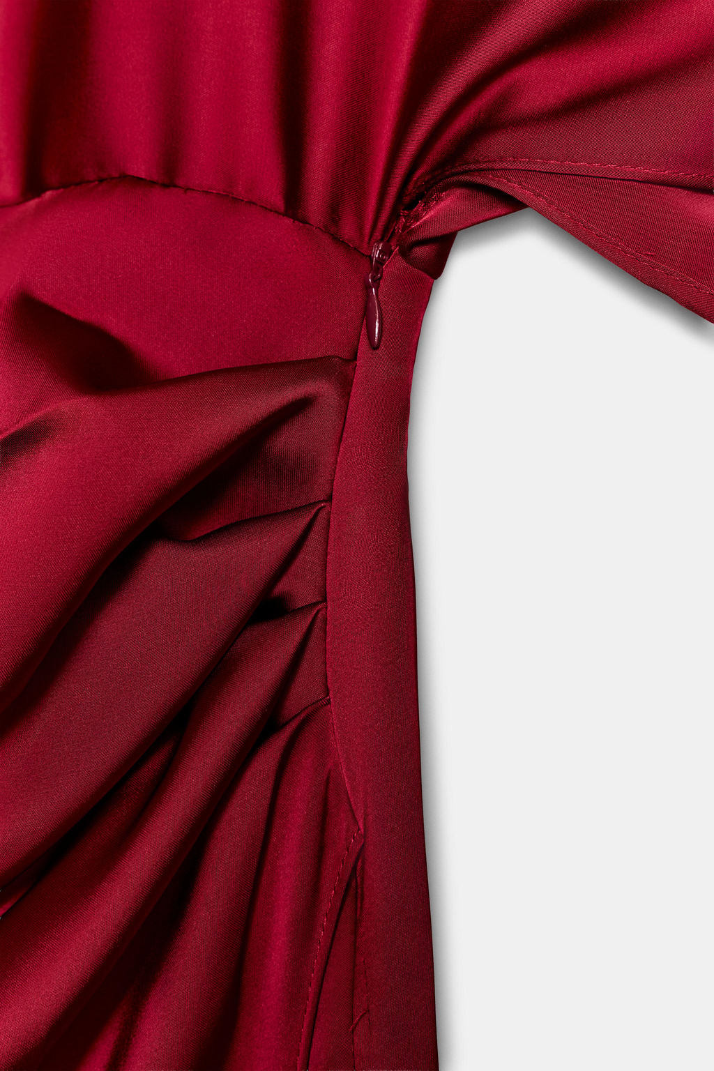VESTIDO MIDI SATINADO CAPA / Rojo medio - Zara фото 6