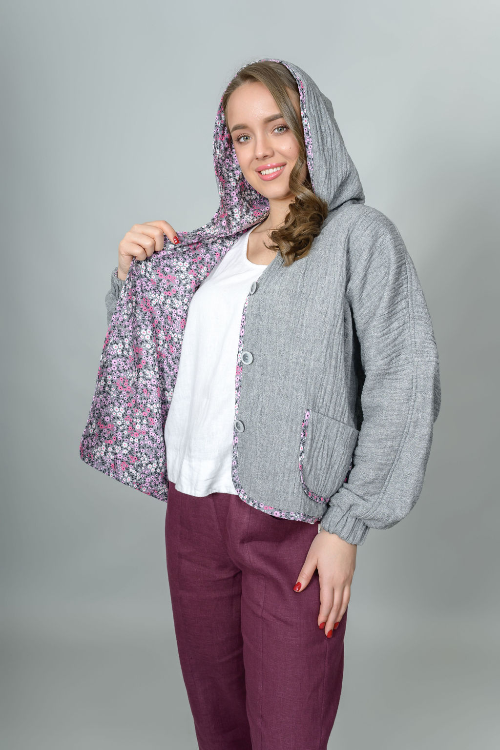 Бомбер из муслина с эффектом крэш.