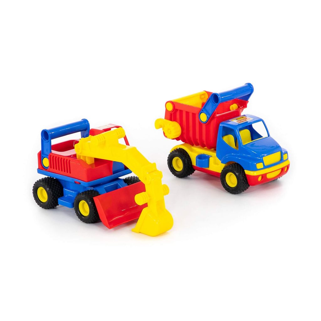 КонсТрак, автомобиль-самосвал + КонсТрак, экскаватор колёсный (в коробке) - Полесье фото 5