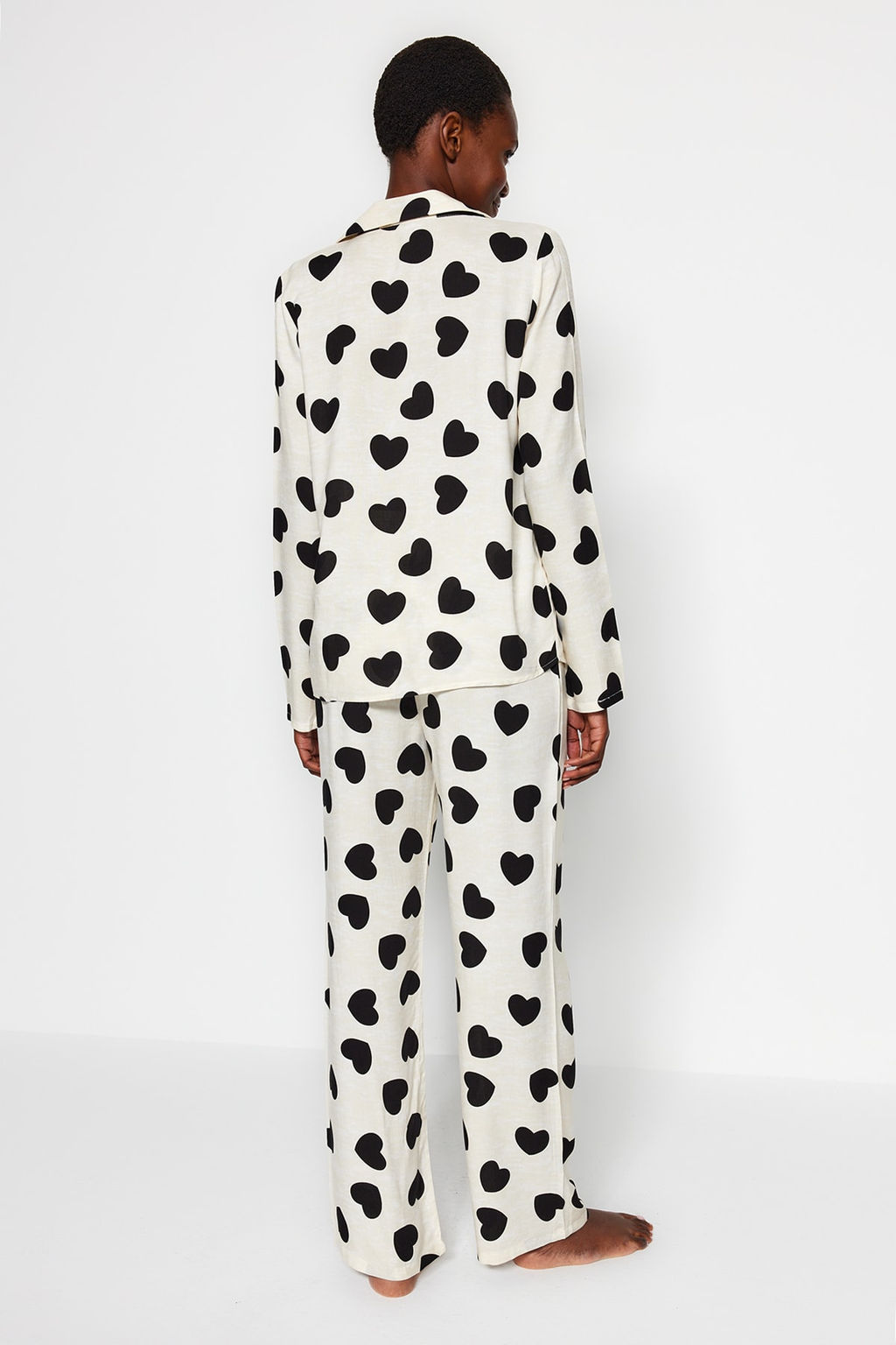 Trendyolmilla Ac?k Pembe Kurdele/Fiyonklu Viskon Dokuma Pijama Tak?m? THMAW21PT0936 фото 9