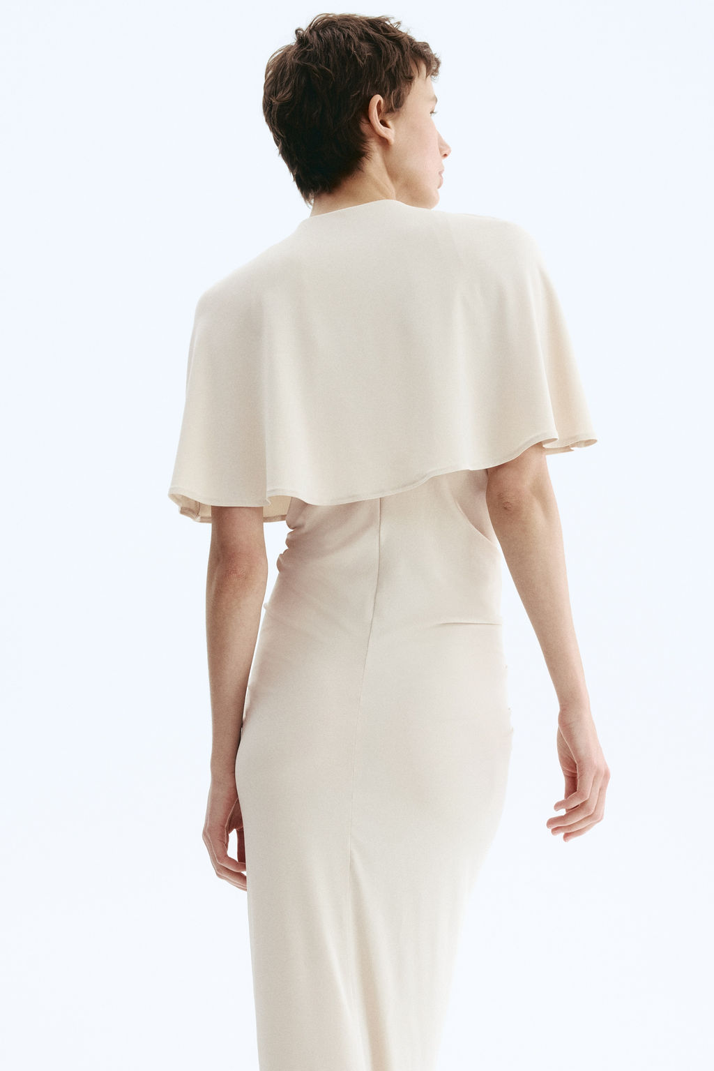 Vestido drapeado con capa decorativa - H&m фото 4