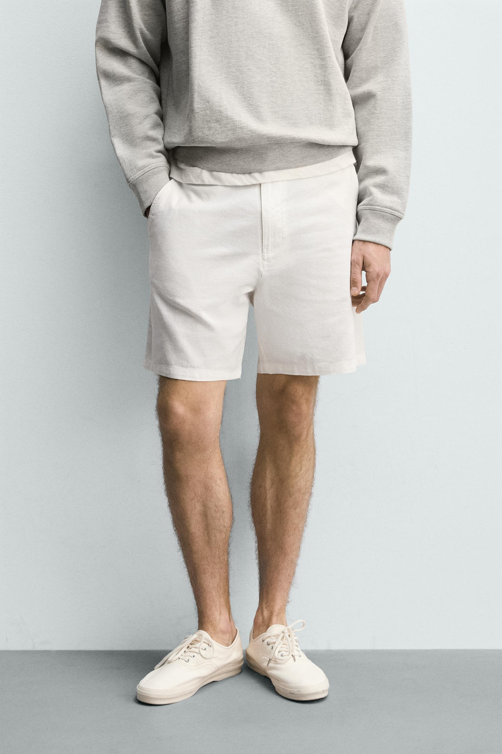 BERMUDA REGULAR FIT ESTRUCTURA / Blanco - Zara фото 2