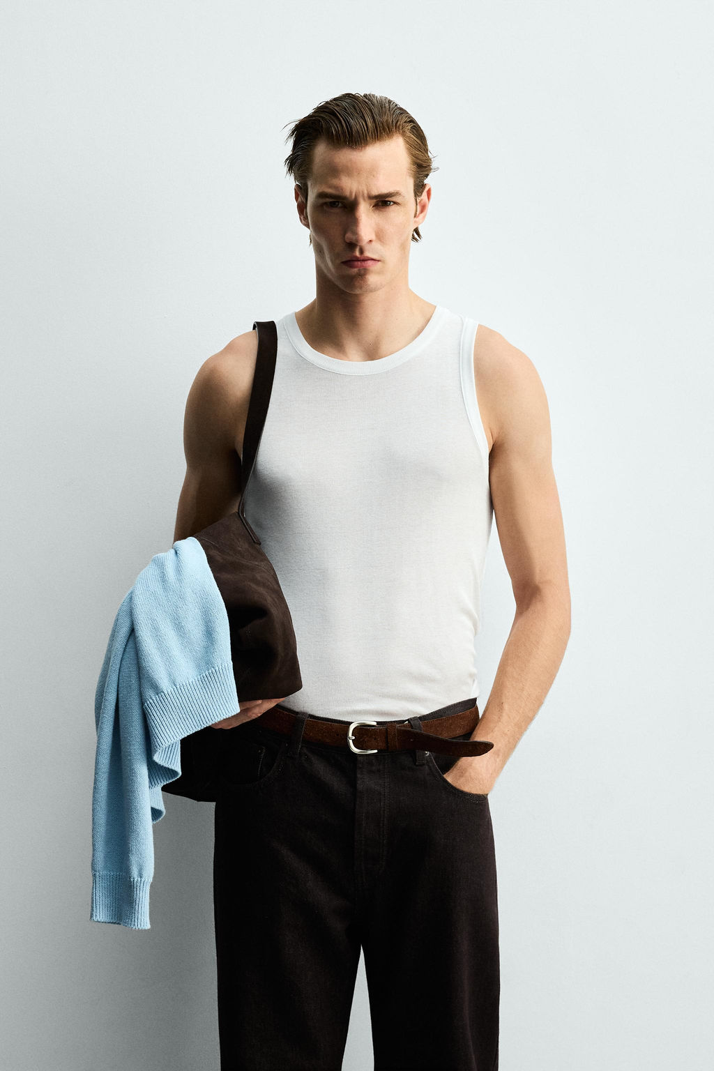 CAMISETA TANK SLIM FIT ESTRUCTURA VISCOSA / Blanco - Zara фото 2